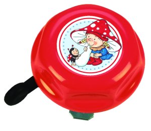 BIKE FASHION Kinder-Glocke Wichtel rot | Motiv: Wichtel | Durchmesser: 57 mm