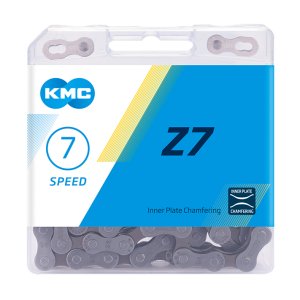 KMC Fahrrad Kette Z7 Kompatibilität: 6/7-fach | SB-Verpackung | grau / braun | 114 Glieder