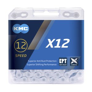 KMC Fahrrad Kette X12 EPT Kompatibilität: 12-fach | SB-Verpackung | silber | 126 Glieder