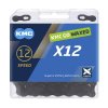 KMC Fahrrad Kette X12 WAXED 12-fach schwarz 126 Glieder, 1/2  x 11/128 