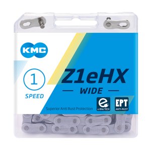 KMC E-Bike Kette Z1eHX Wide EPT Kompatibilität: Nabenschaltung | SB-Verpackung | silber | 112 Glieder