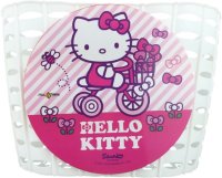 BIKE FASHION Kunststoff-Kinderkorb Hello Kitty Befestigung: Schlaufen zur Lenkermontage | weiß