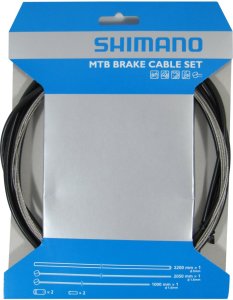 SHIMANO Bremszugset Edelstahl Länge Innenzug: 1x 1000, 1x 2050 mm | Materialeigenschaft: Edelstahl | Walzennippel