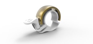 KNOG Glocke Oi Classic Small weiß / brass | Lenkerdurchmesser: 22,2 mm