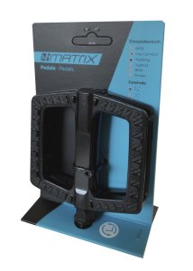MATRIX Trekking-/Comfort-/City Pedal PE90 Gewinde: 9/16 Zoll | Polymerlager | schwarz | SB-Verpackung