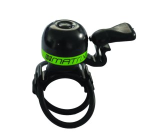 MATRIX Mini-Glocke Messing schwarz / grün | Motiv: MATRIX-Logo | Durchmesser: 20 mm