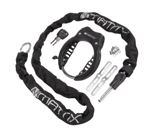 MATRIX Rahmenschloss Set XL RAN 1400 schwarz | Länge: 1400 mm | Durchmesser: 5,5 mm | Ausführung: besonders breite Reifen | SB-Verpackung