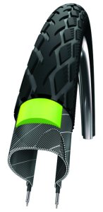 SCHWALBE Fahrradreifen Marathon Green Guard HS 420 28 Zoll | ETRTO: 50-622 | Draht | TwinSkin | schwarz Reflex