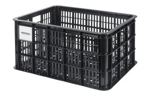 BASIL Kunststoff-Fahrradkasten Crate MIK schwarz | Für MIK Systemträger | Größe: L