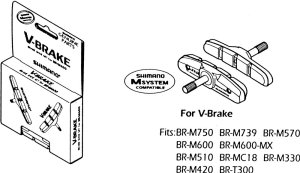 SHIMANO Bremsschuh M-System M70T3 V-Brake SB-Verpackung