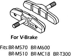 SHIMANO Bremsschuh Standard S70T V-Brake SB-Verpackung
