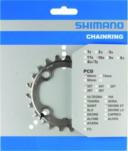 SHIMANO Kettenblatt FC-M7000 Deore SLX 40 Zähne | schwarz | Lochkreis: 96 mm