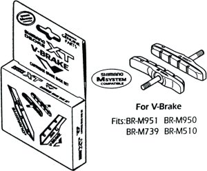 SHIMANO Bremsschuh M70R2 XT V-Brake Cartridge SB-Verpackung