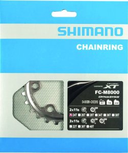 SHIMANO Kettenblatt Deore XT FCM8000 36 Zähne | schwarz | Lochkreis: 96 mm