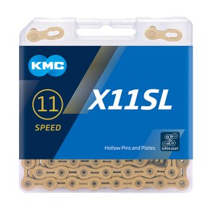 KMC Fahrrad Kette X-11-SL Kompatibilität: 11-fach | SB-Verpackung | gold | 118 Glieder