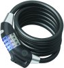 ABUS Zahlen-Spiralkabelschloss Raydo Pro 1450 schwarz | Länge: 1850 mm | Durchmesser: 12 mm