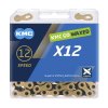 KMC Fahrrad Kette X12 Ti-N WAXED 12-fach gold/schwarz 126 Glieder, 1/2  x 11/128 