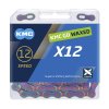 KMC Fahrrad Kette X12 Aurora Blue WAXED 12-fach aurora blue 126 Glieder, 1/2  x 11/128 