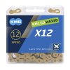 KMC Fahrrad Kette X12 Ti-N WAXED 12-fach gold 126 Glieder, 1/2  x 11/128 